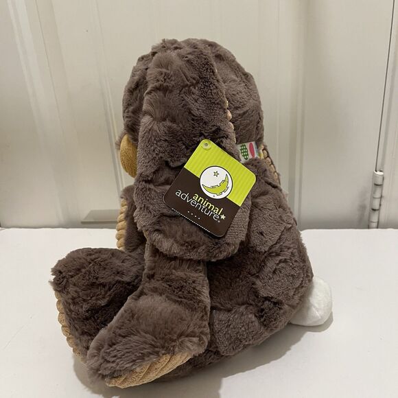 Animal Adventure 2018 Brown Bunny Rabbit Plush Cream Ribbed Corduroy Ears Feet - Picture 5 of 11